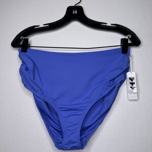 Anne Cole Womens Size Large Side Shirred High Waist Bikini Bottom